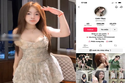 Clip sex Linh Tây tiktoker xinh xắn