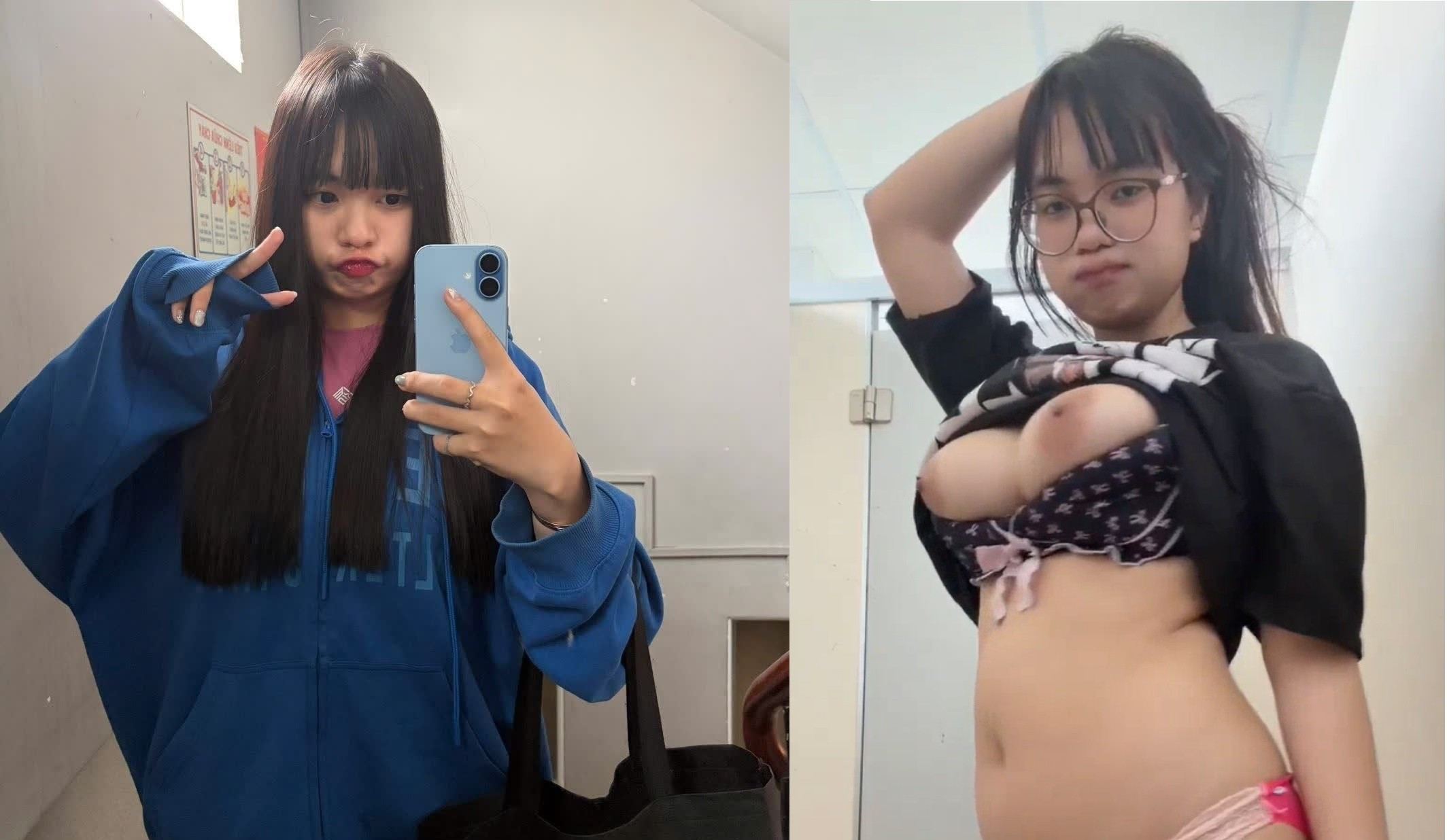 Sinh viên ngực bự nũng nịu xin liếm lồn